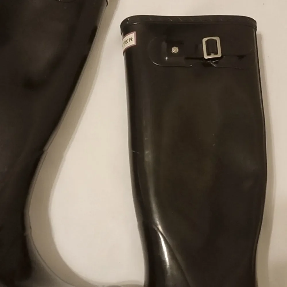 Hunter boots tall high gloss. Size 7